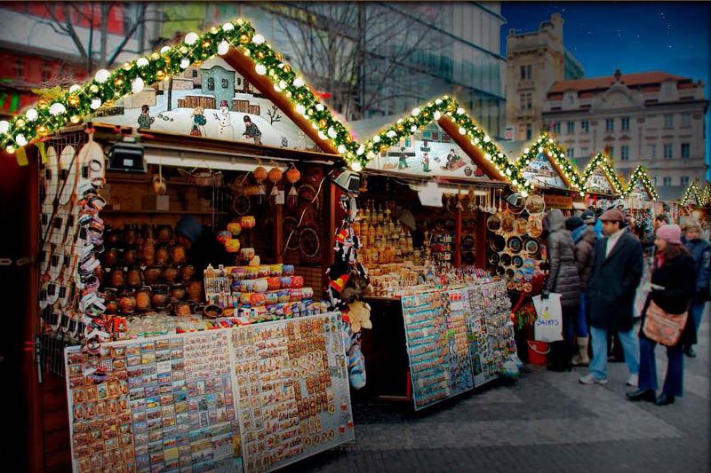 Kerstmarkten in Praag, Tsjechie