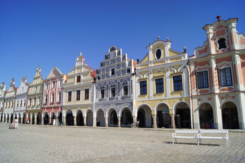 Telč, prachtig stadje met bijzonder driehoekig plein (UNESCO)