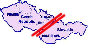 Splitsing tussen Tsjechië en Slowakije