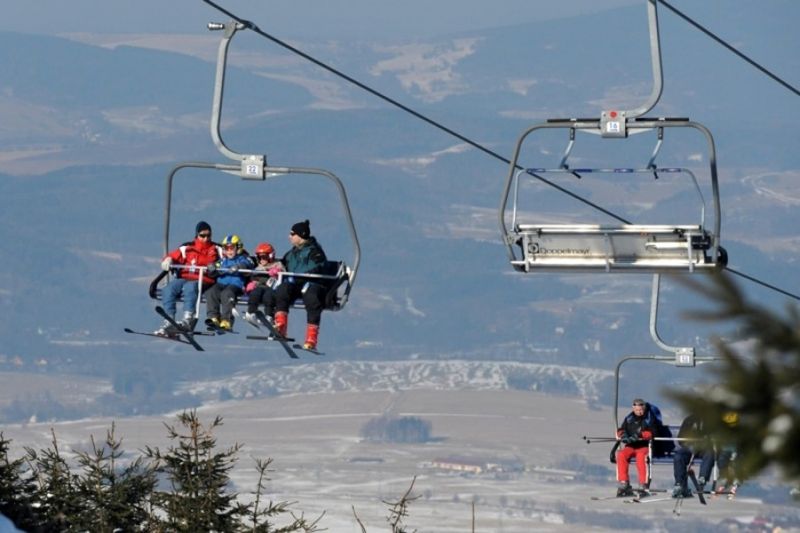Skigebied Ještěd bij Liberec