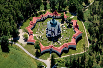 Zelená Hora bedevaartskerk Jan van Nepomuk, een Unesco monument